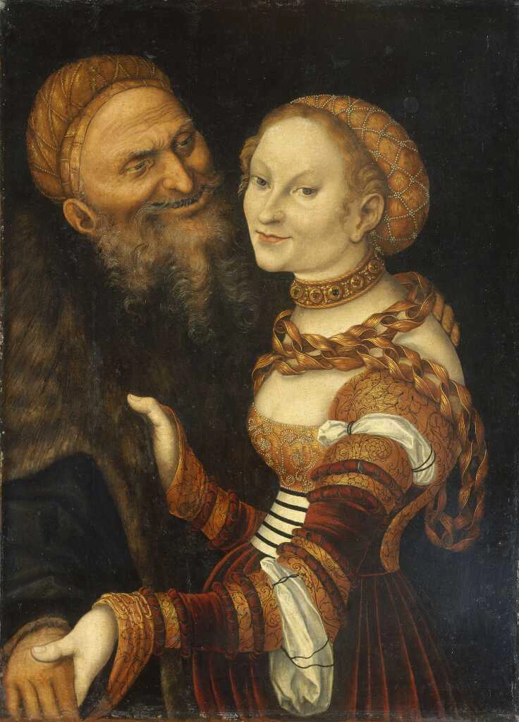 Cranach / Courtisane et vieillard